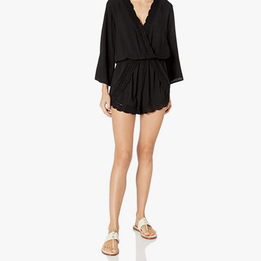 LaBlanca women’s crochet trim romper coverup